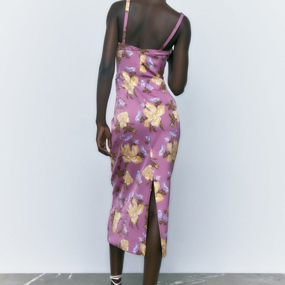 NWT ZARA MINI PRINTED FLORAL BUSTIER DRESS/ZARA EVENING DRESS - Picture 6 of 8